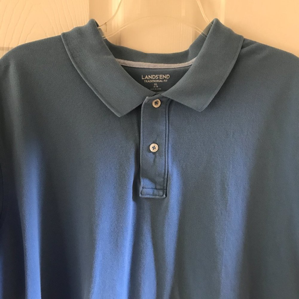 Lands’ End traditional fit polo shirt size XL blue